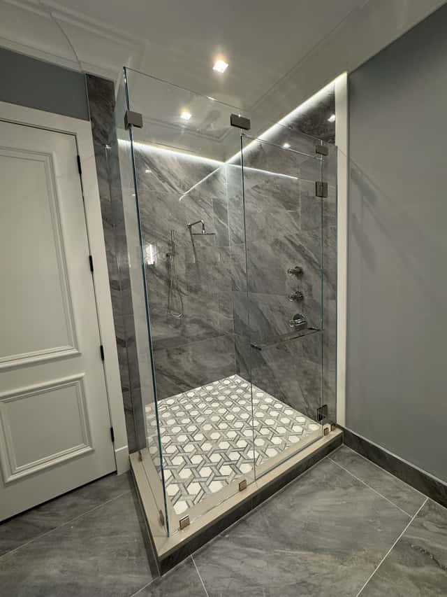 Frameless shower door installation